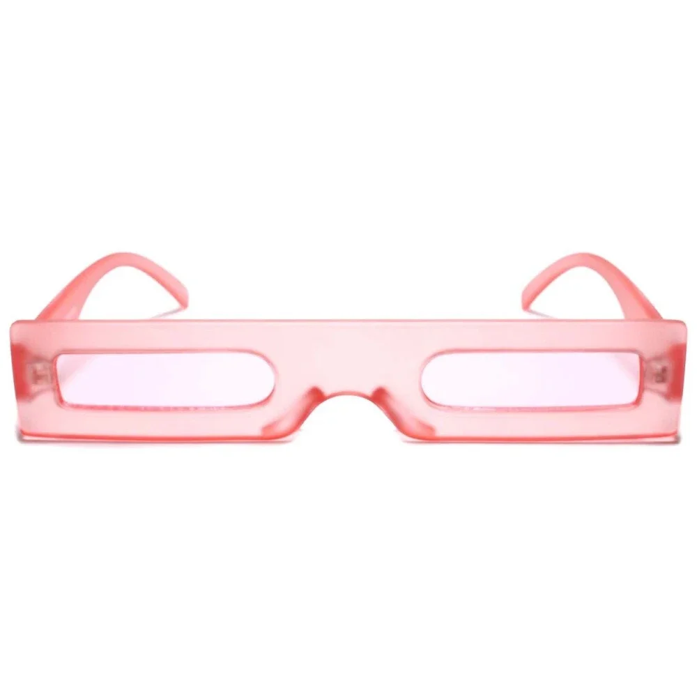 Funky Vintage Retro Hip Indie Hippie Mens Womens Rectangle Pink Frame Sunglasses